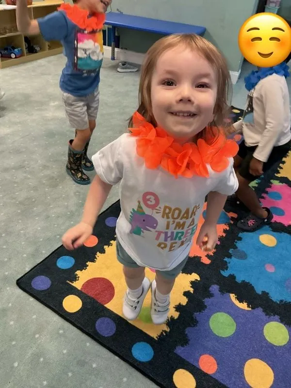 Preschool children taking part in a colorful classroom activity